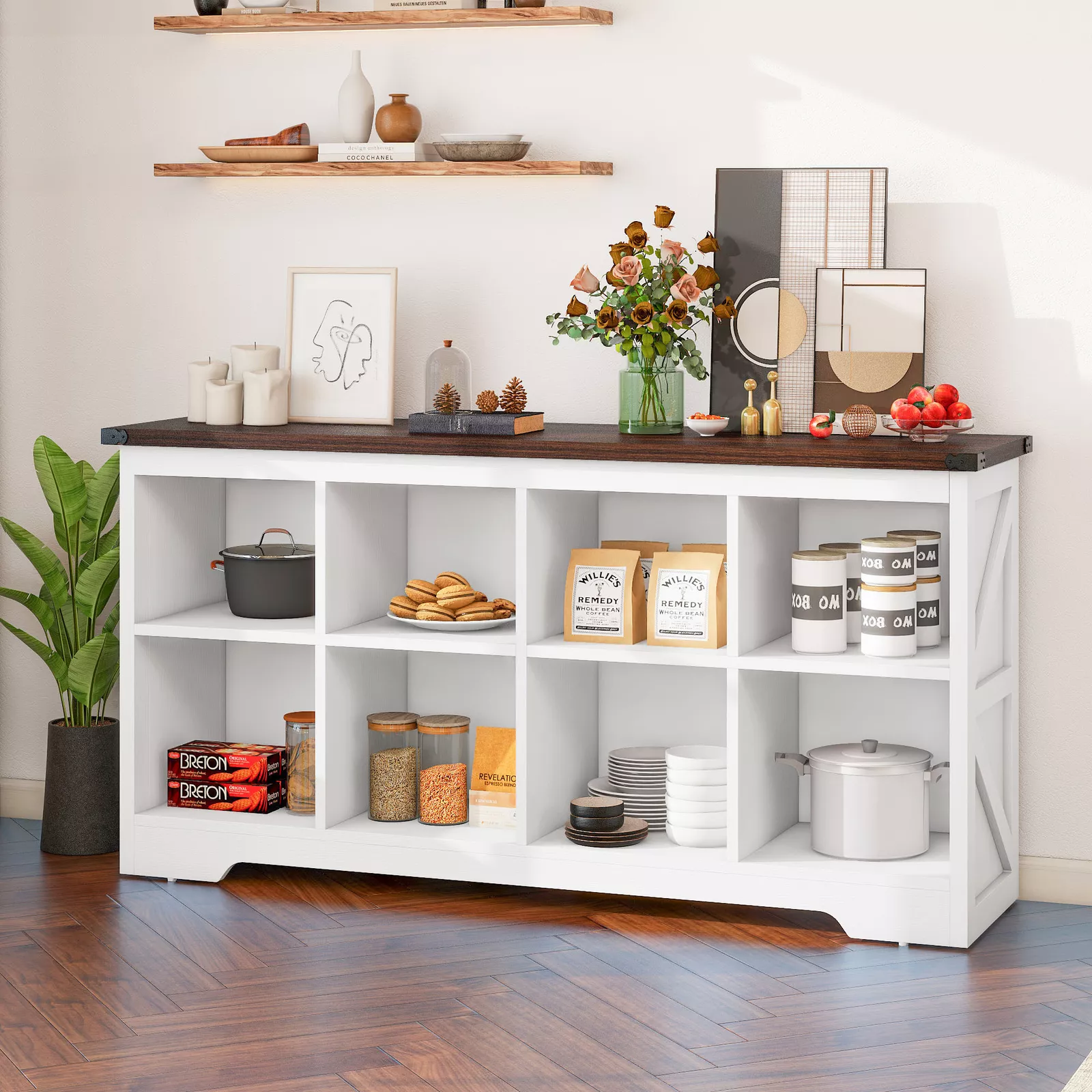 6-8 Cube Storage Horizontal Bookshelf Bookcase She